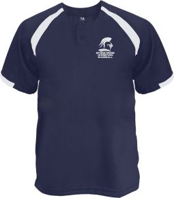 Badger Male Competitor Placket, Navy/White